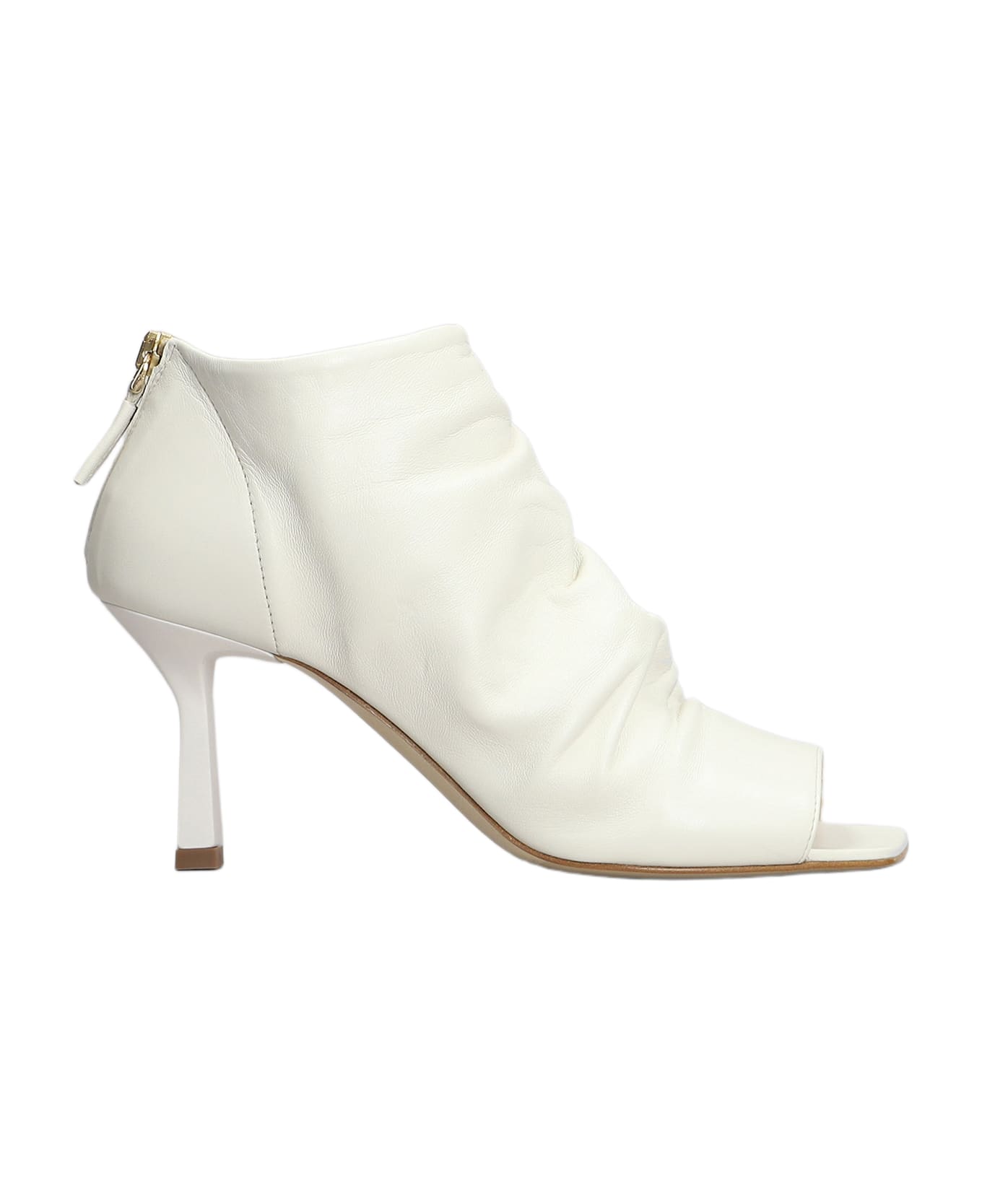 The Seller High Heels Ankle Boots In White Leather - white