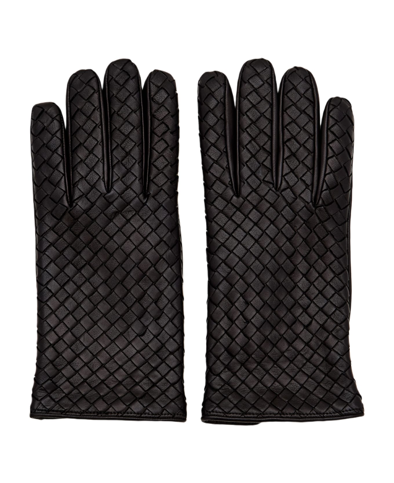 Bottega Veneta Intrecciato Leather Gloves - Black