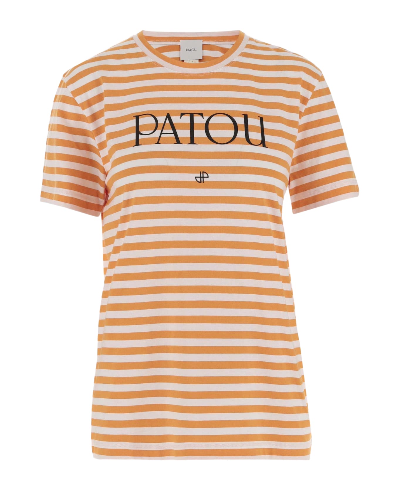 Patou Striped Cotton T-shirt With Logo - Red Tシャツ