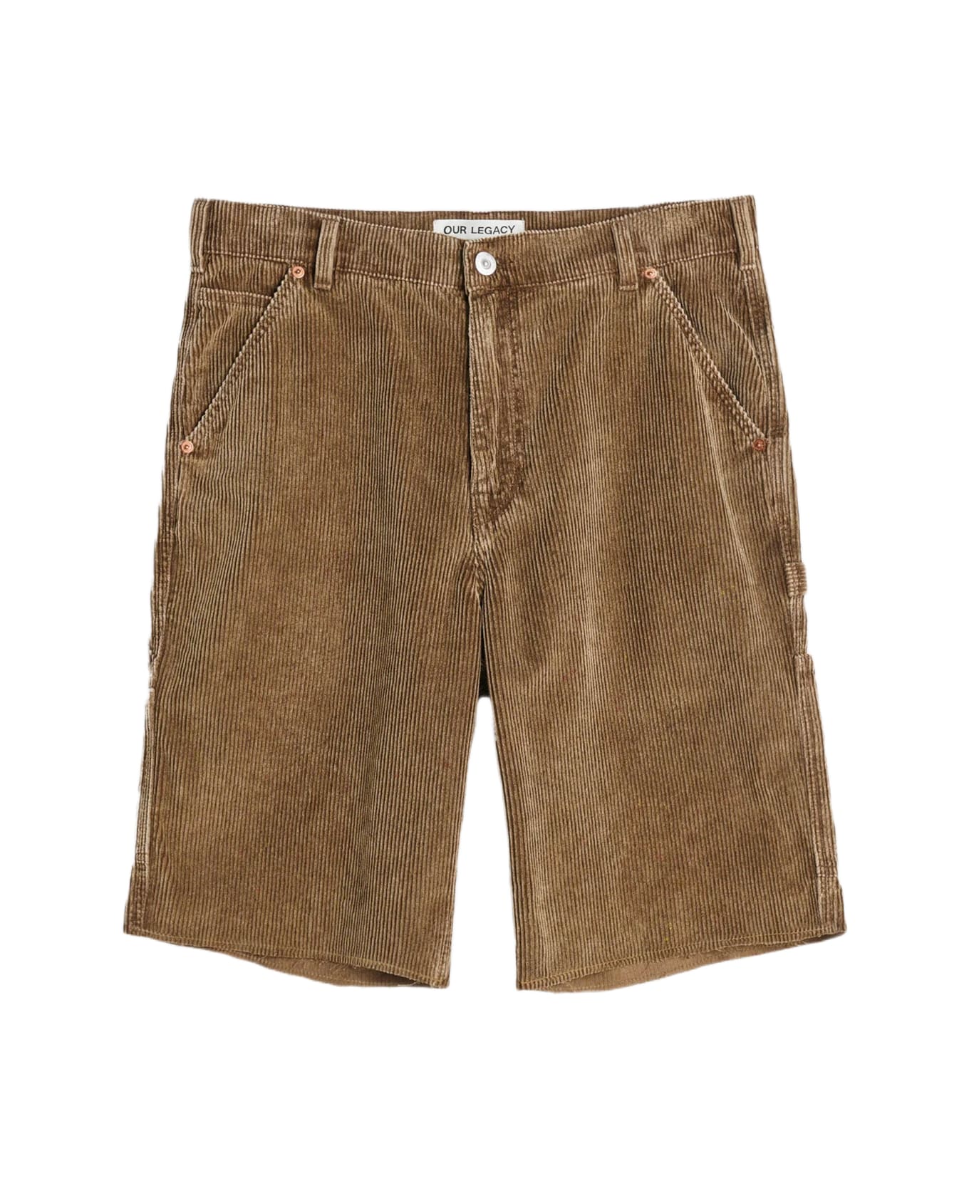 Our Legacy Joiner Short Light brown corduroy work shorts with spray paint - Joiner Short - Tortora ショートパンツ