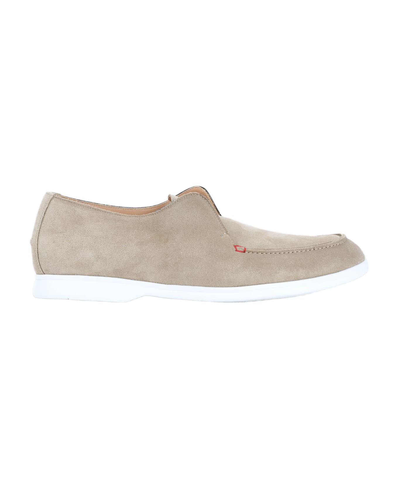 Kiton Calf Leather Loafers - Beige