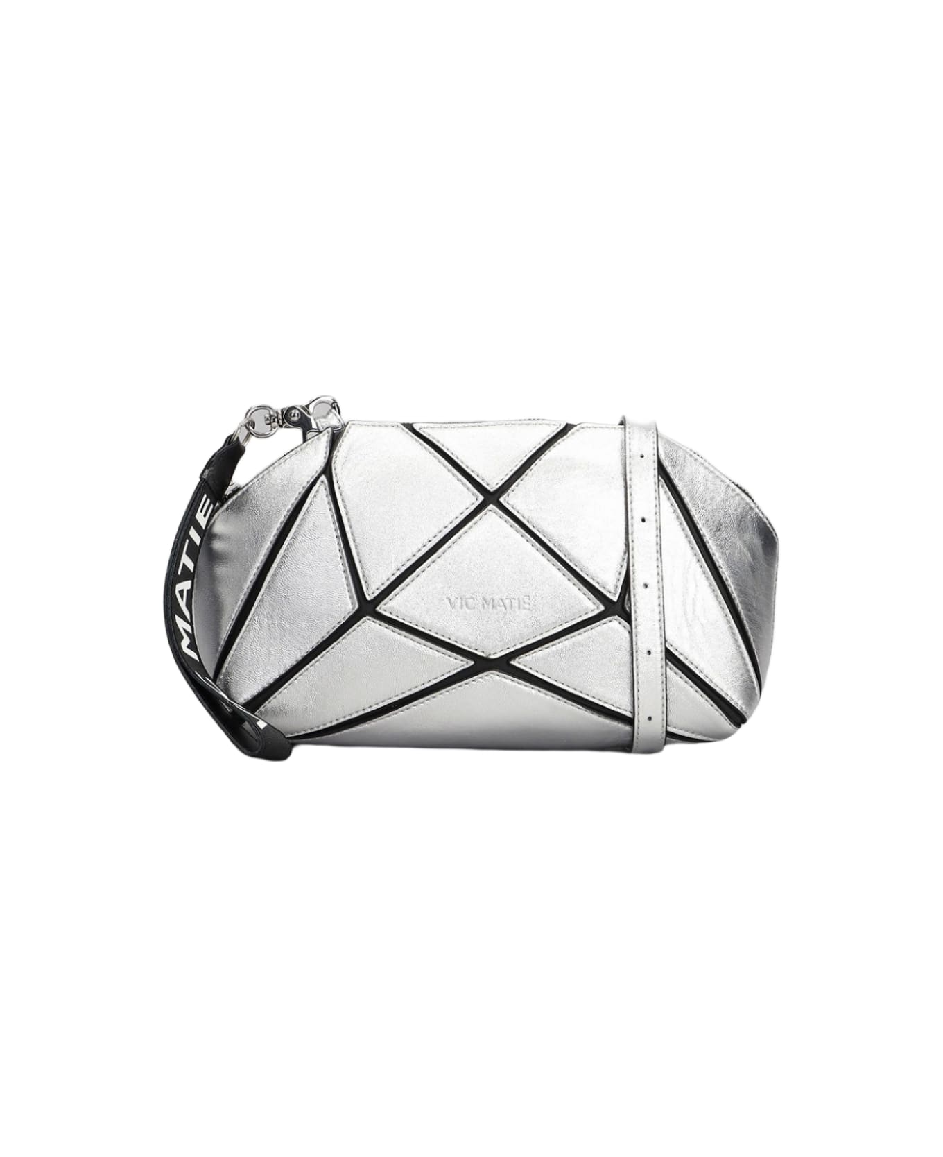Vic Matié Show 109 Shoulder Bag In Silver Leather - silver