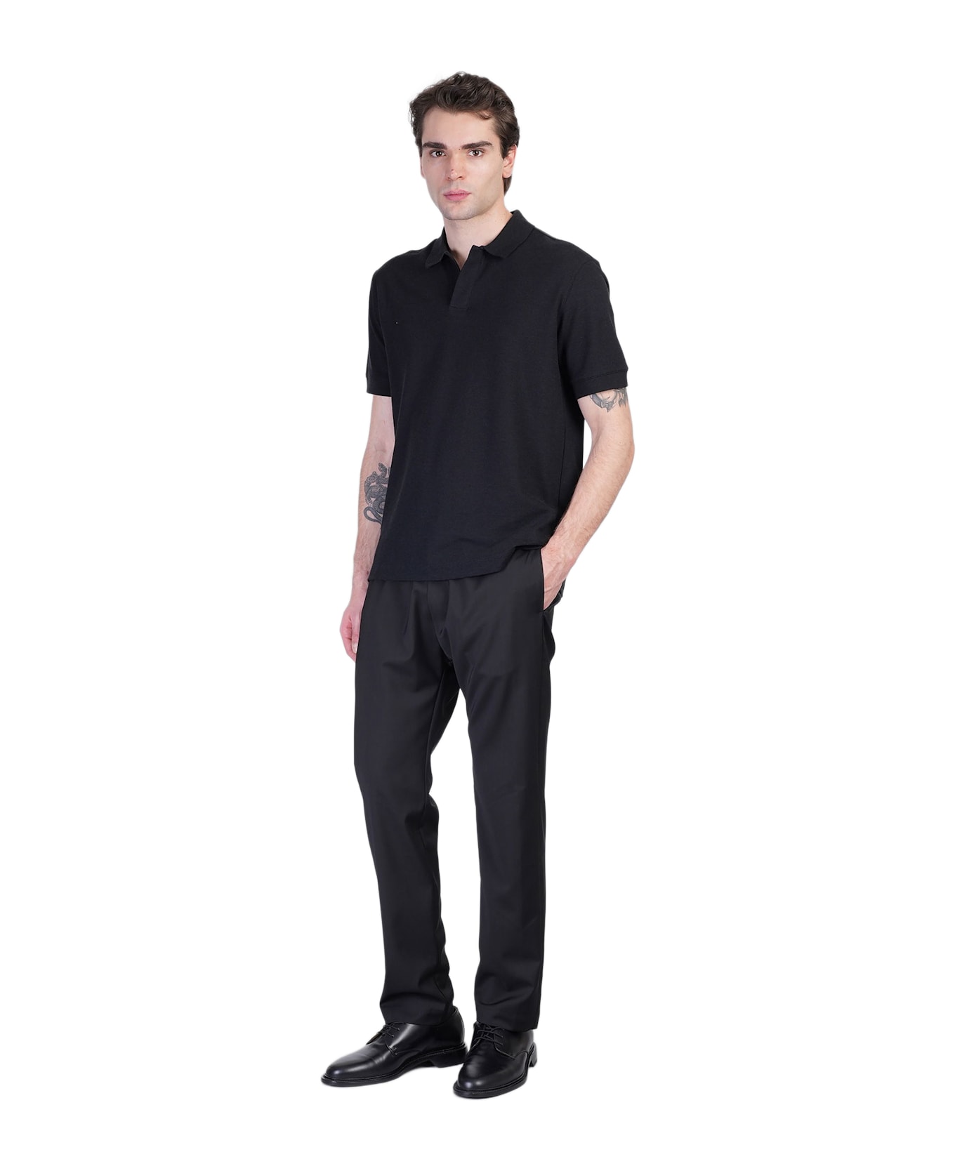 Zegna Polo In Black Cotton - black