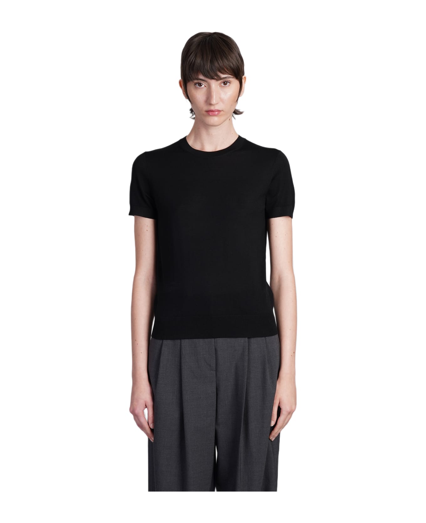 Theory T-shirt In Black Wool - black