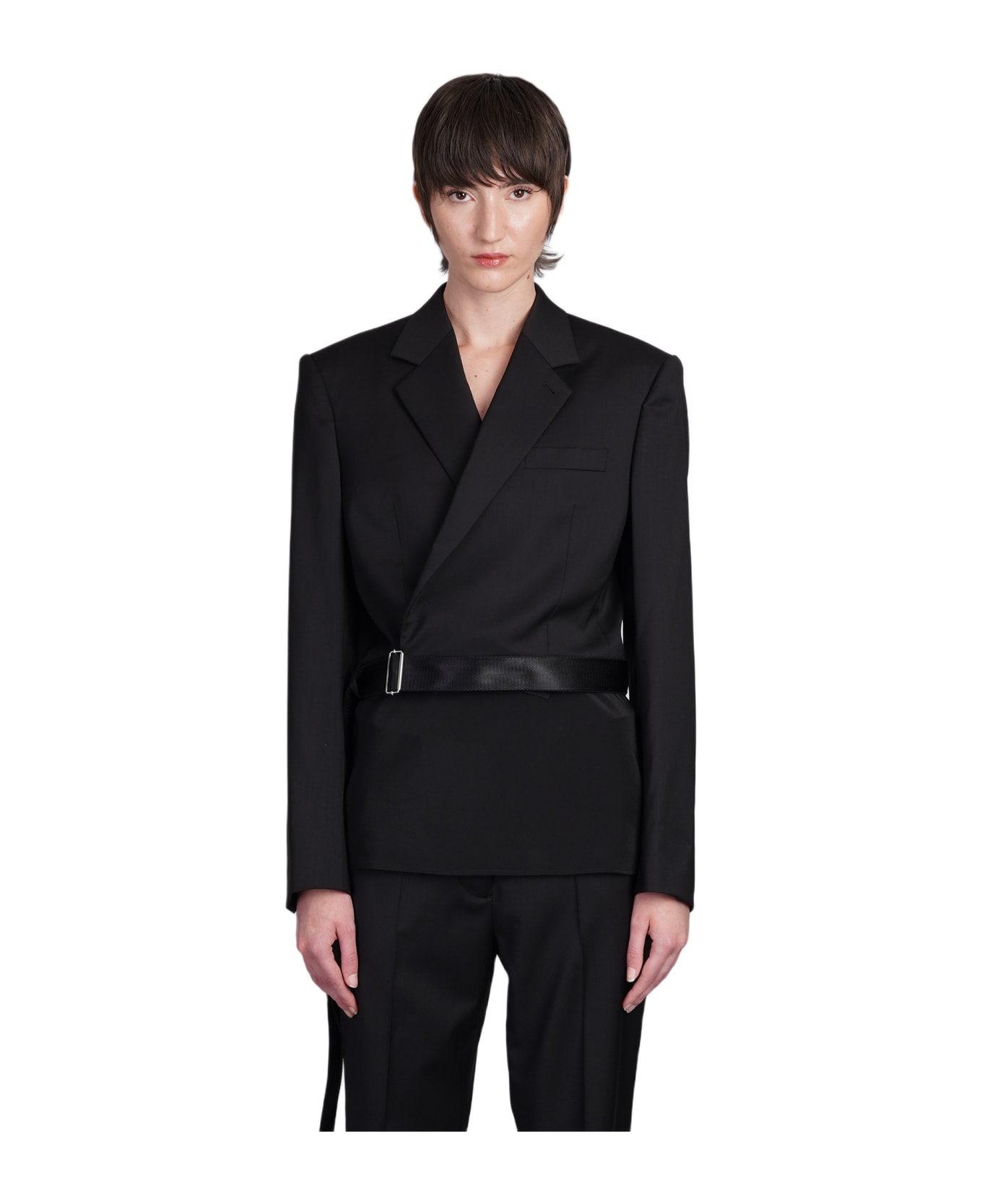 Helmut Lang Blazer In Black Wool - black