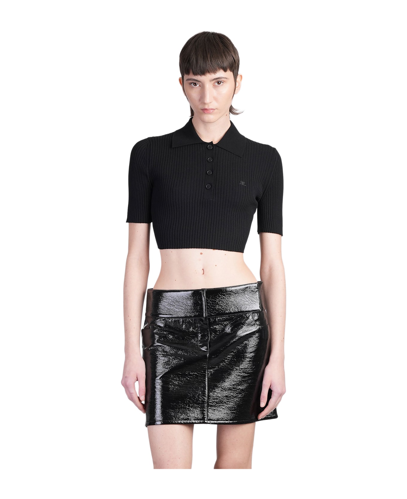 Courrèges Polo In Black Viscose - black