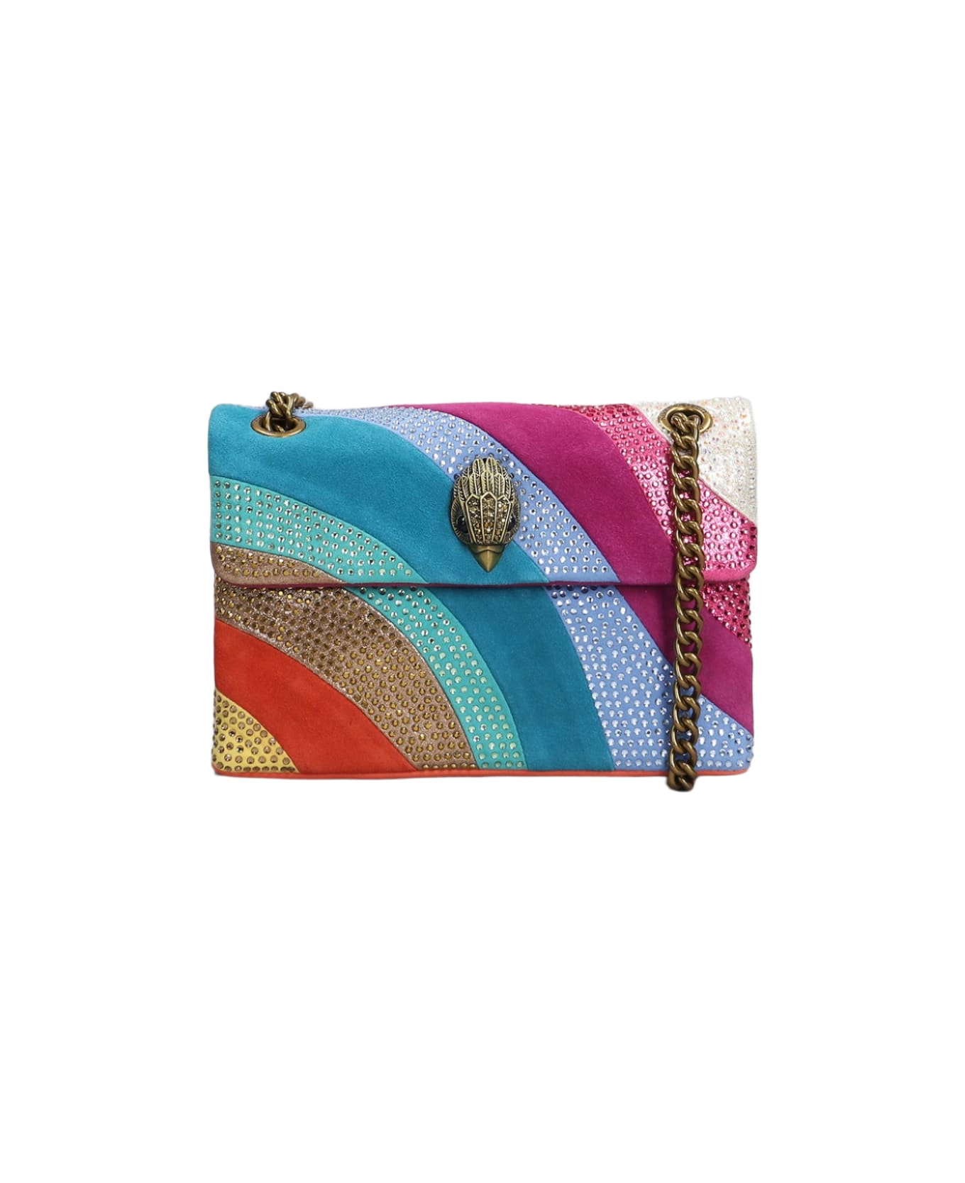 Kurt Geiger Mini Kensington Shoulder Bag In Multicolor Suede And Leather - multicolor