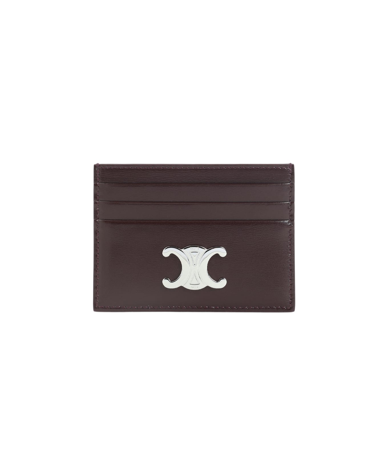 Celine Triomphe Card Holder - Dc Deep Burgundy