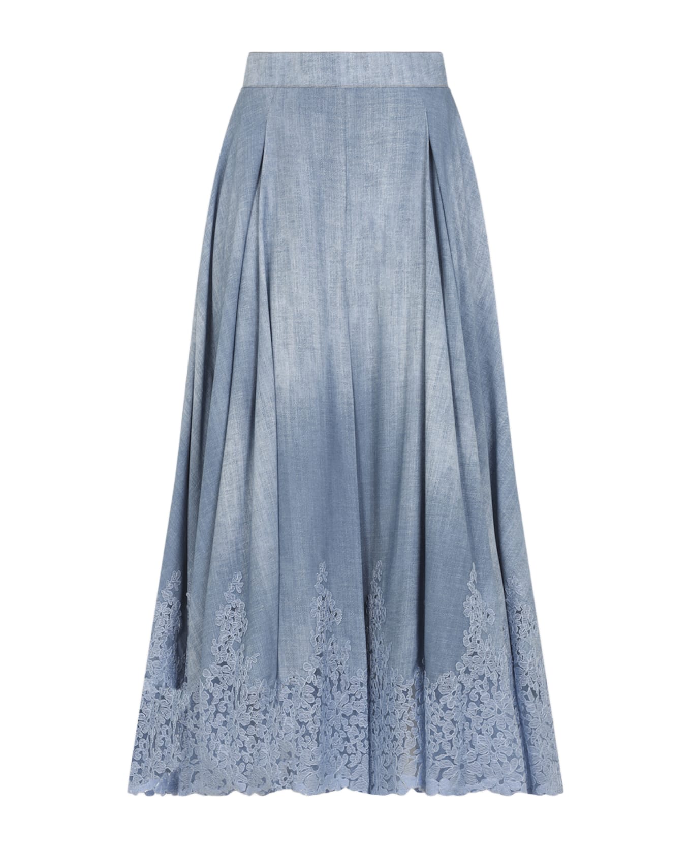 Ermanno Scervino Viscose Midi Skirt - Stampa Jeans