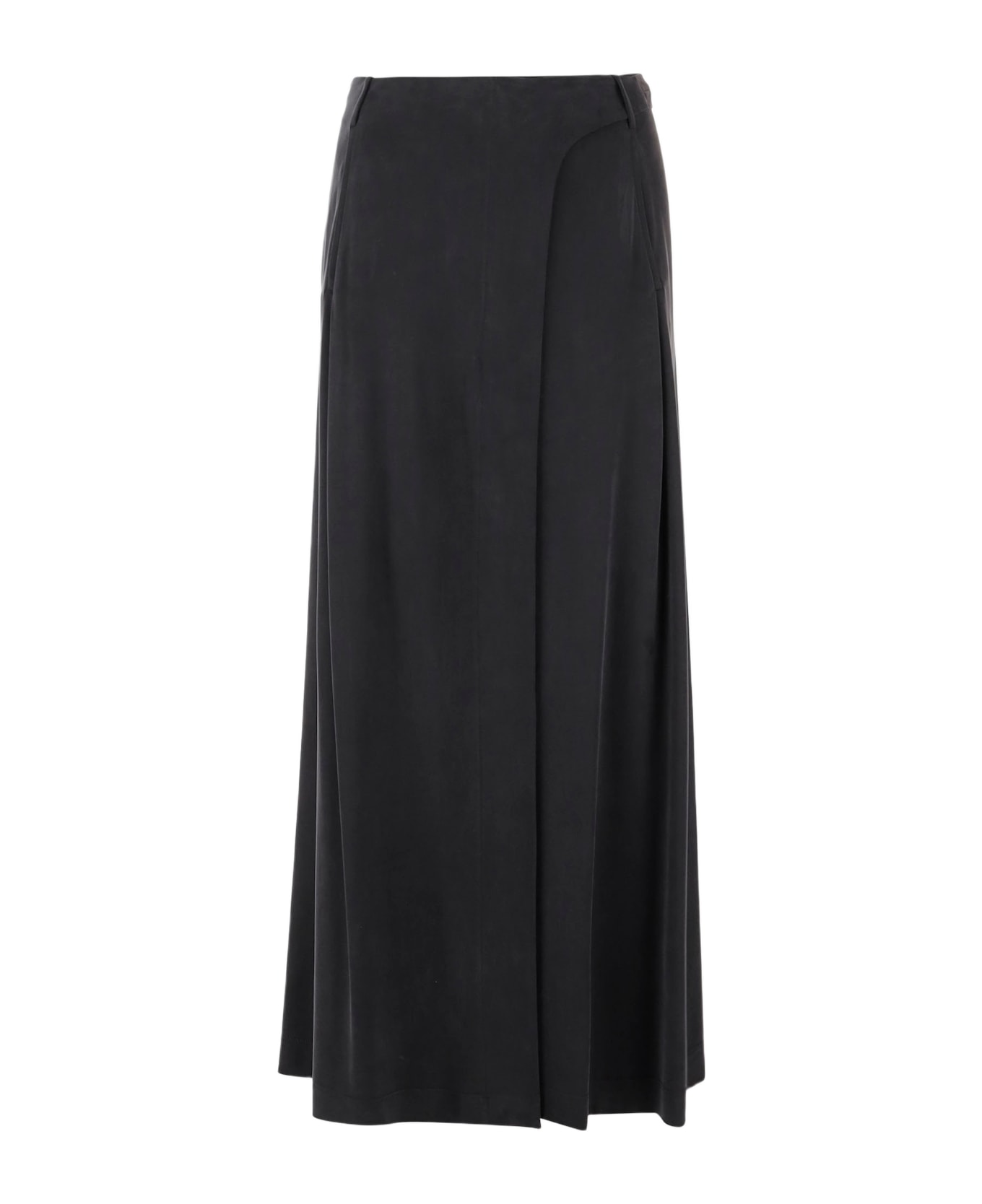 Giorgio Armani Cupro Interlock Long Skirt - Grey