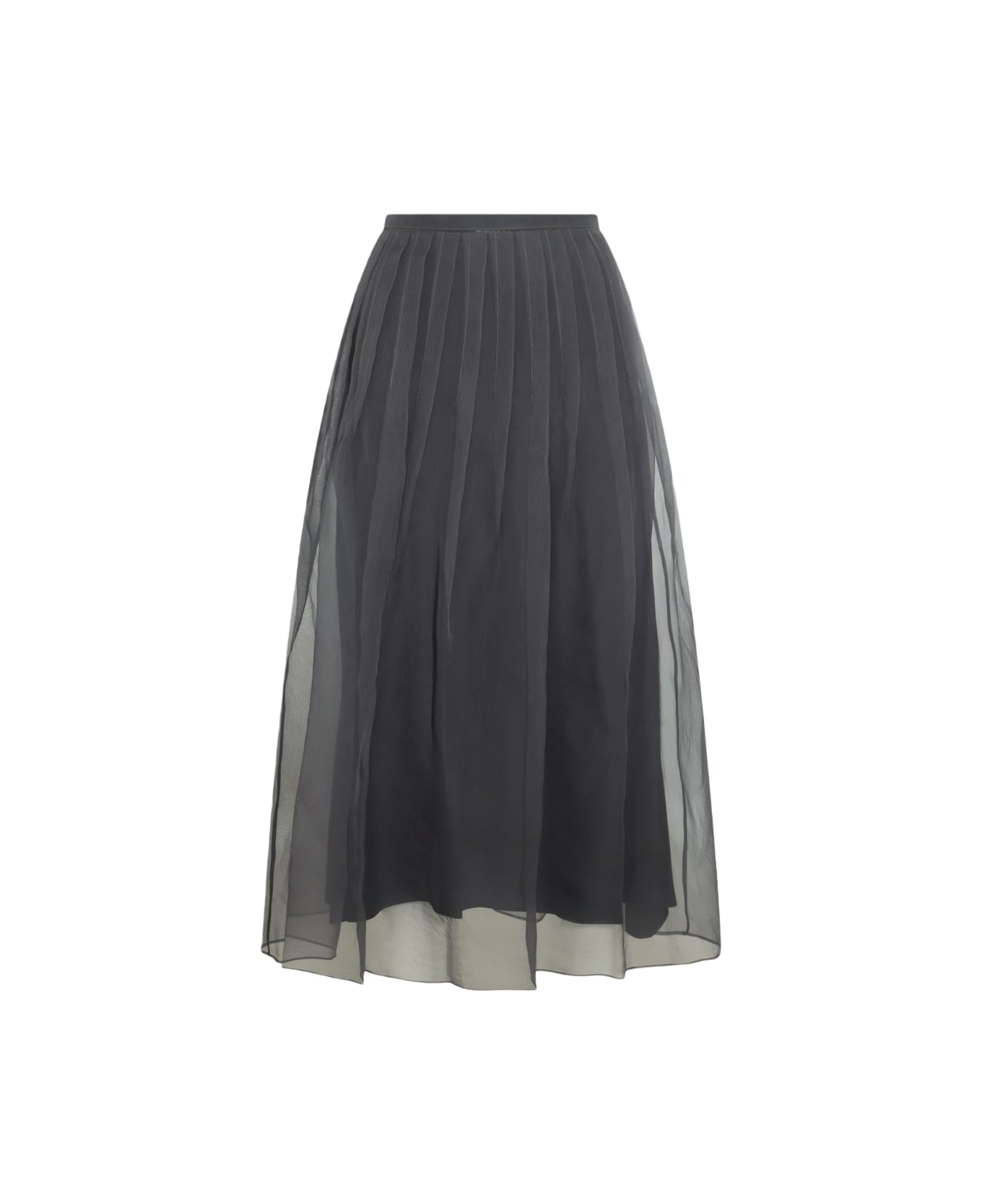 Brunello Cucinelli Dark Grey Cotton Skirt - Grey