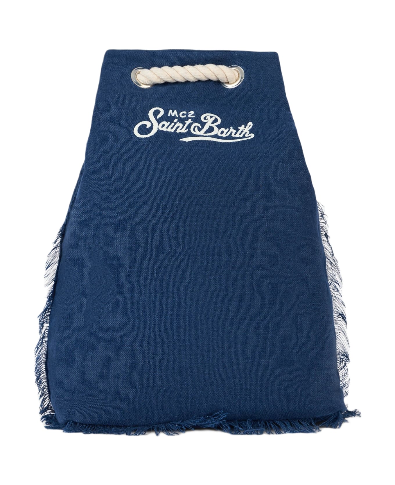MC2 Saint Barth Blue Boat Linen Backpack - BLUE
