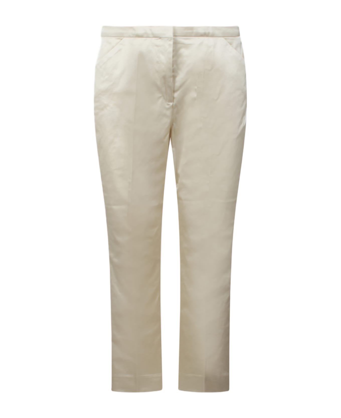 Totême Cropped Straight Trousers - Nude & Neutrals