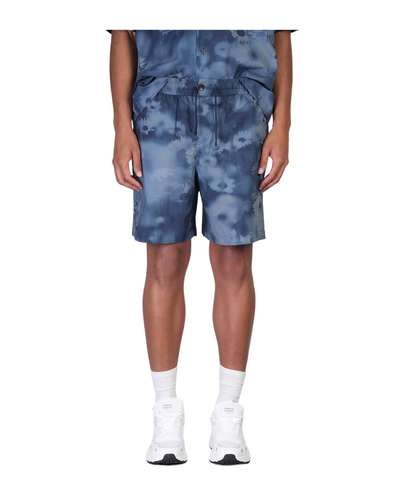 Maison Kitsuné Shorts In Blue Cotton - blue