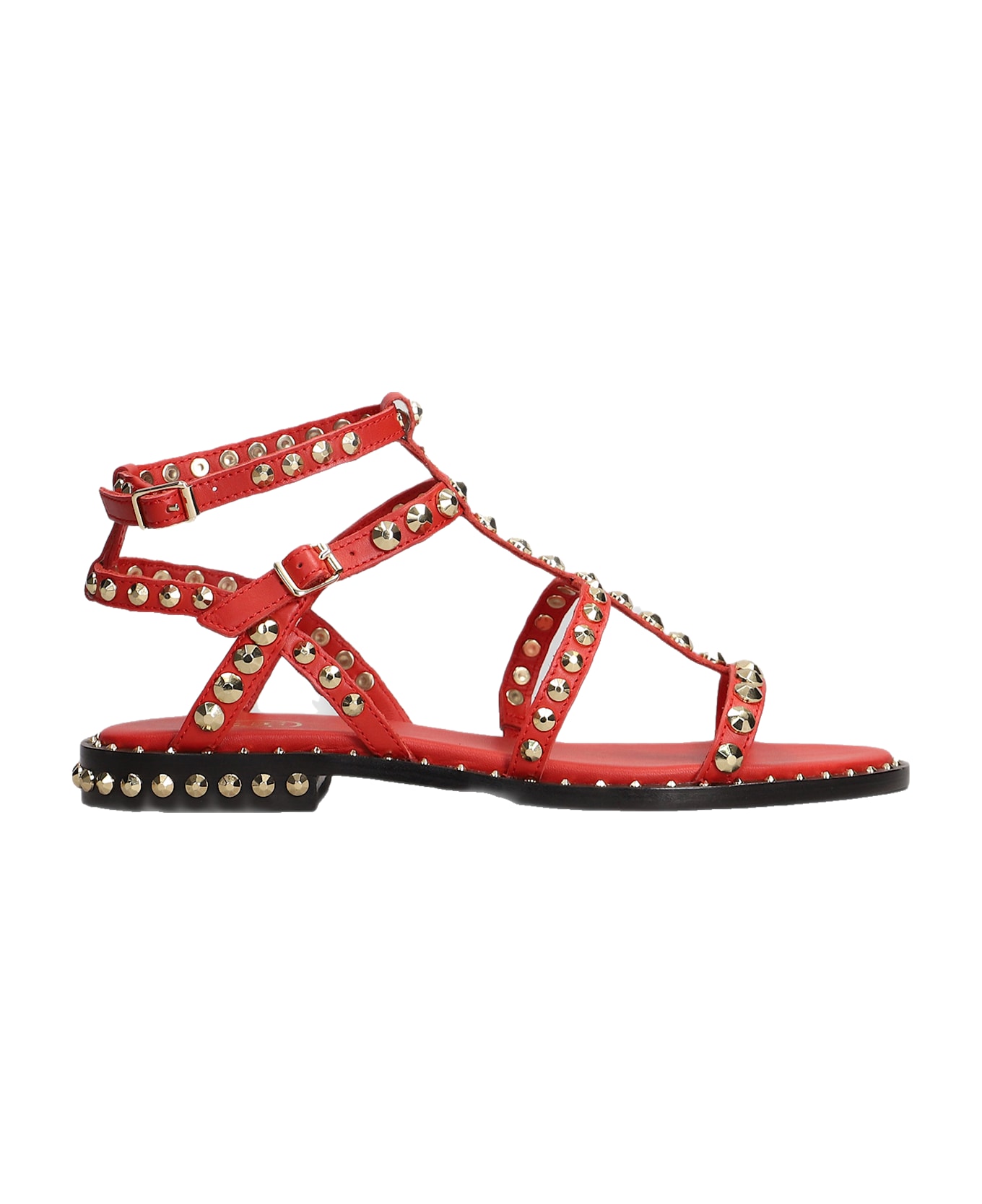 Ash Precious Flats In Red Leather - red