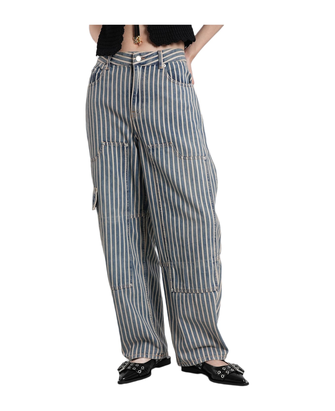 Ganni Jeans In Blue Cotton - blue