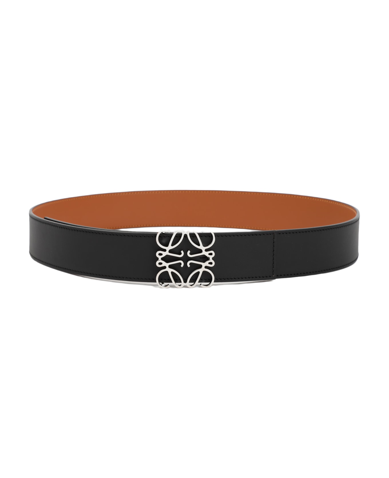 Loewe Reversible Anagram Belt 4cm - Black Tan Palladium