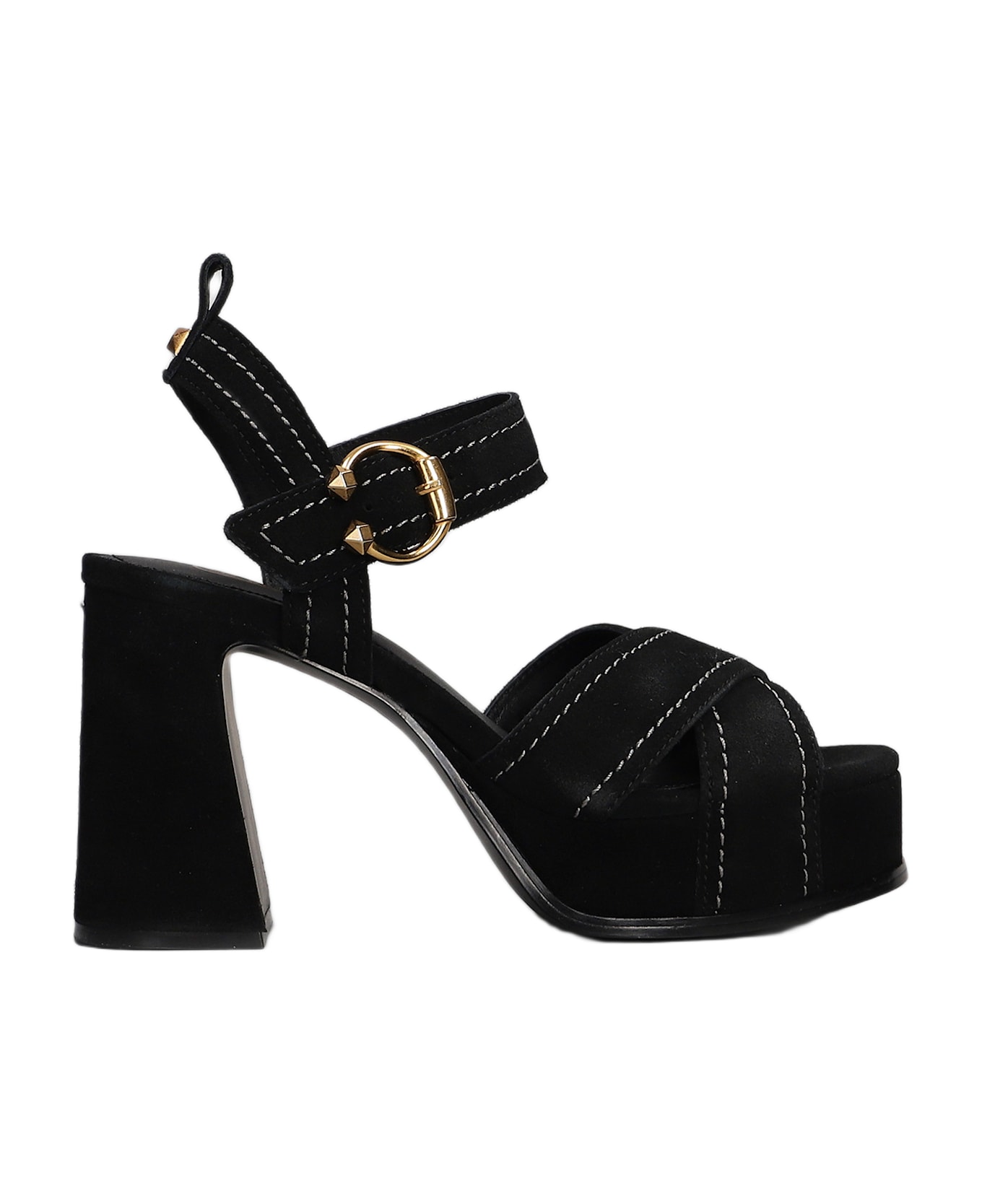 Ash Melany Sandals In Black Suede - black