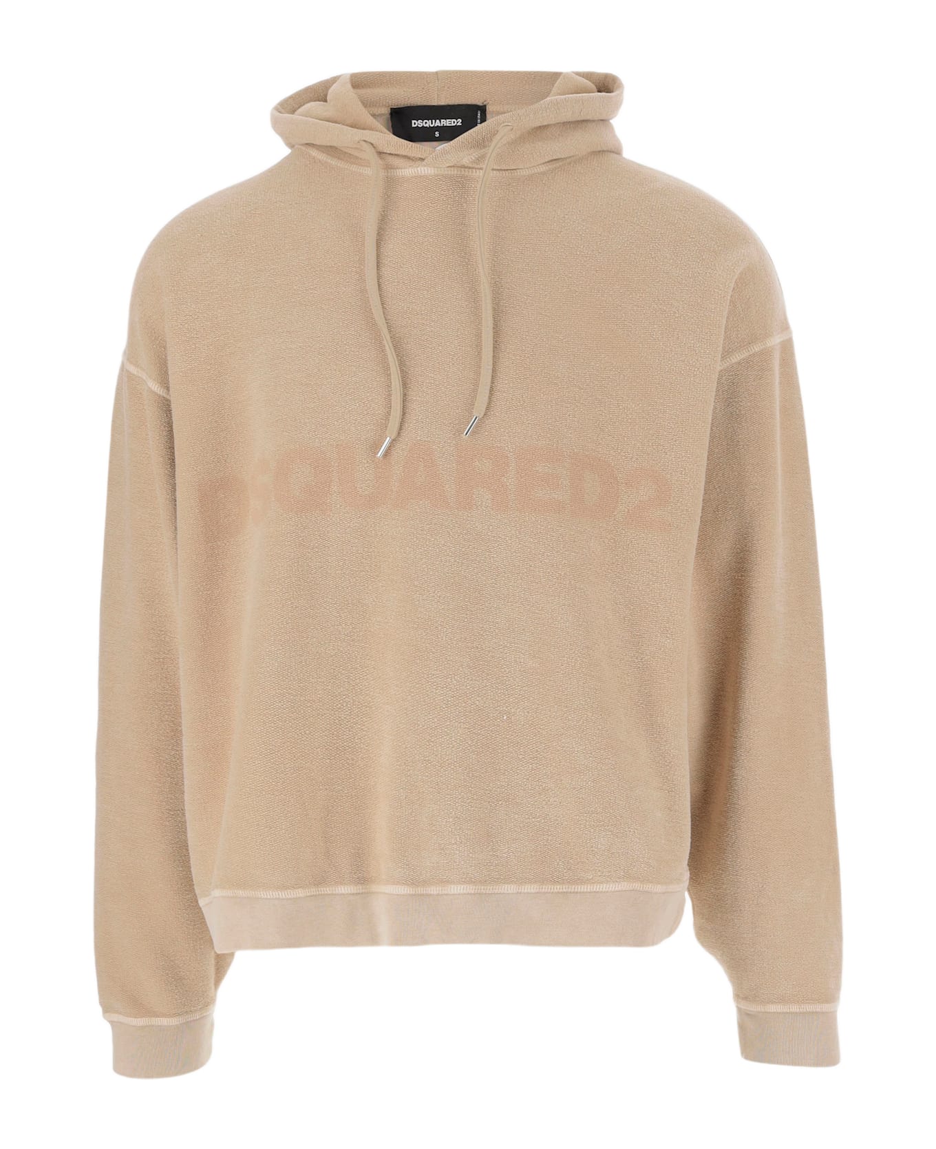 Dsquared2 Cotton Sweatshirt With Logo - Beige