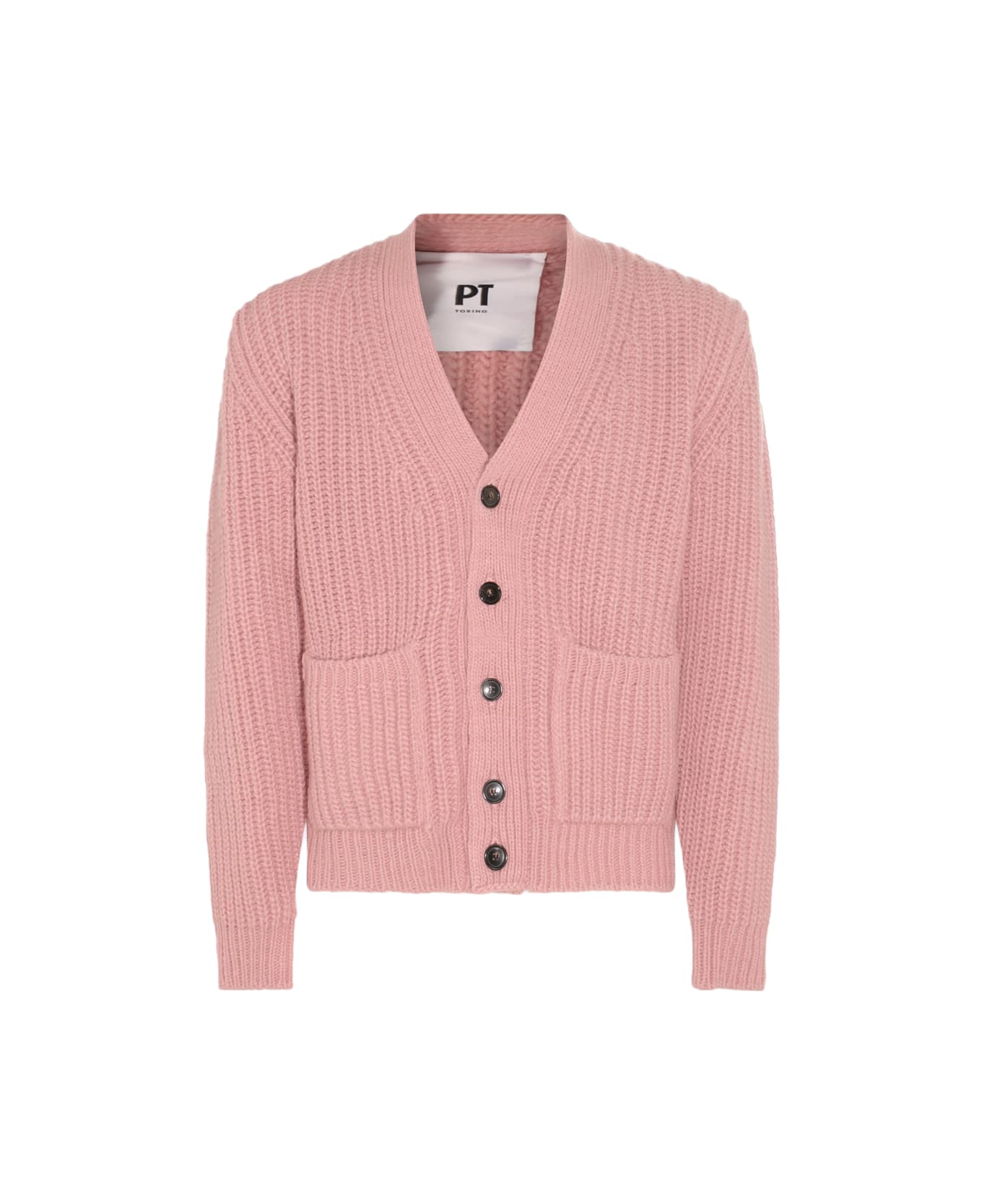 PT Torino Pink Wool Blend Cardigan