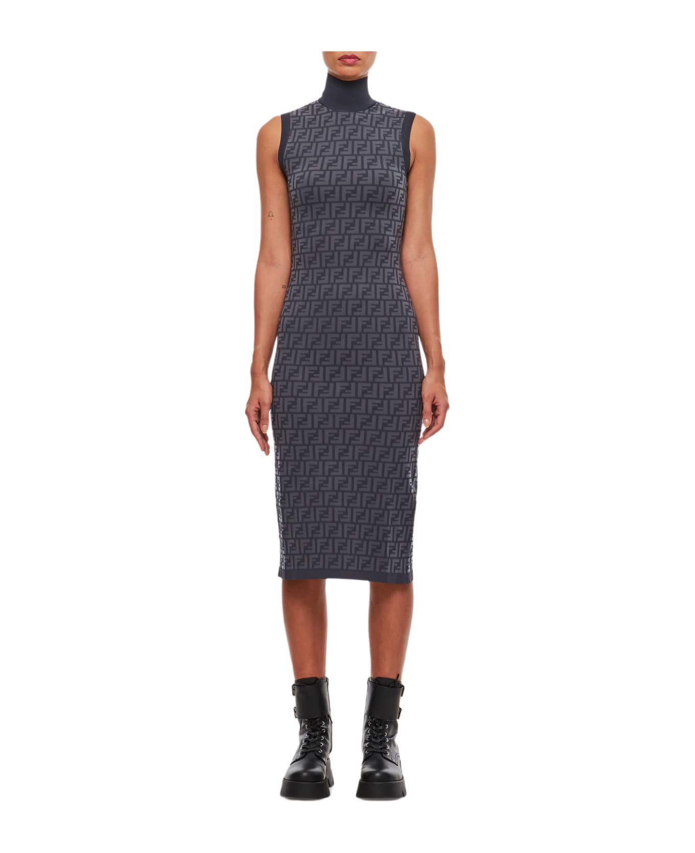 Fendi Ff Viscose Dress - Grey