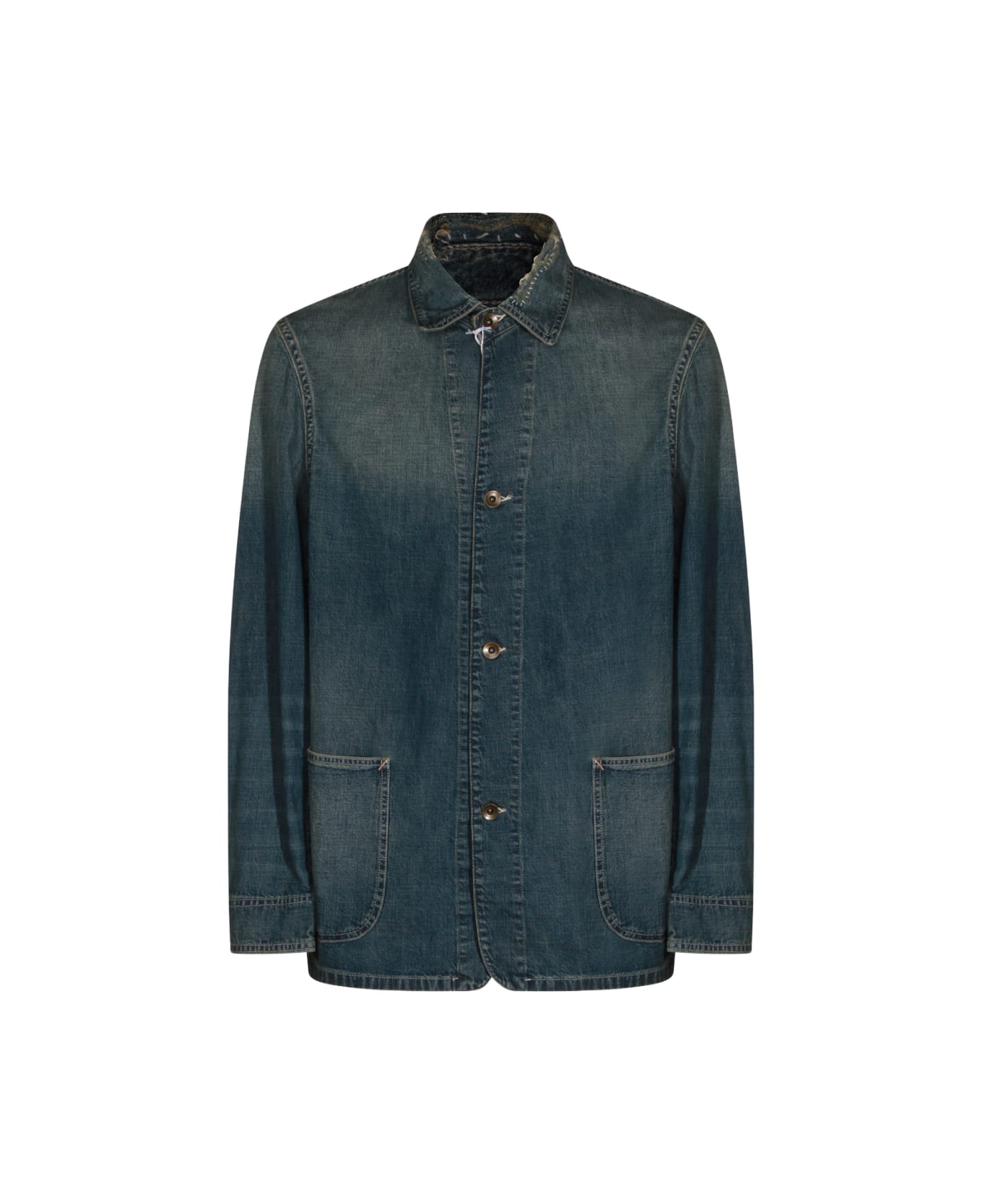 Maison Margiela Blue Denim Cotton Jacket - Blue