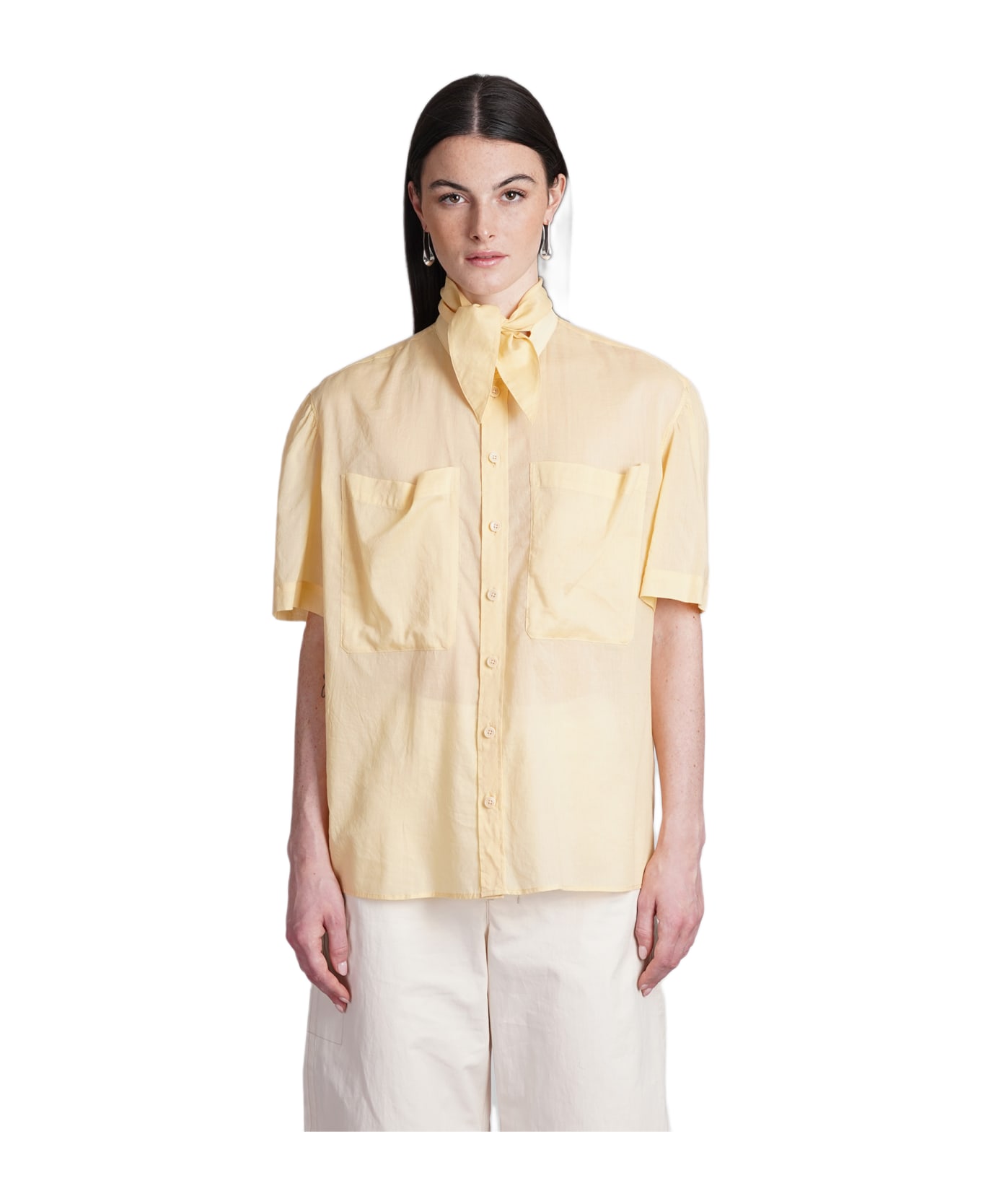 Lemaire Shirt In Yellow Cotton - Ice Apricot