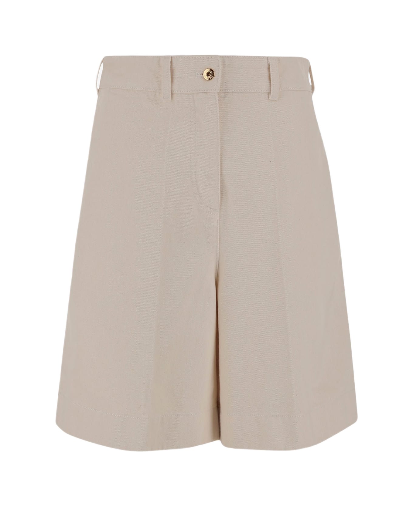 Patou Cotton Short Pants With Logo - Beige