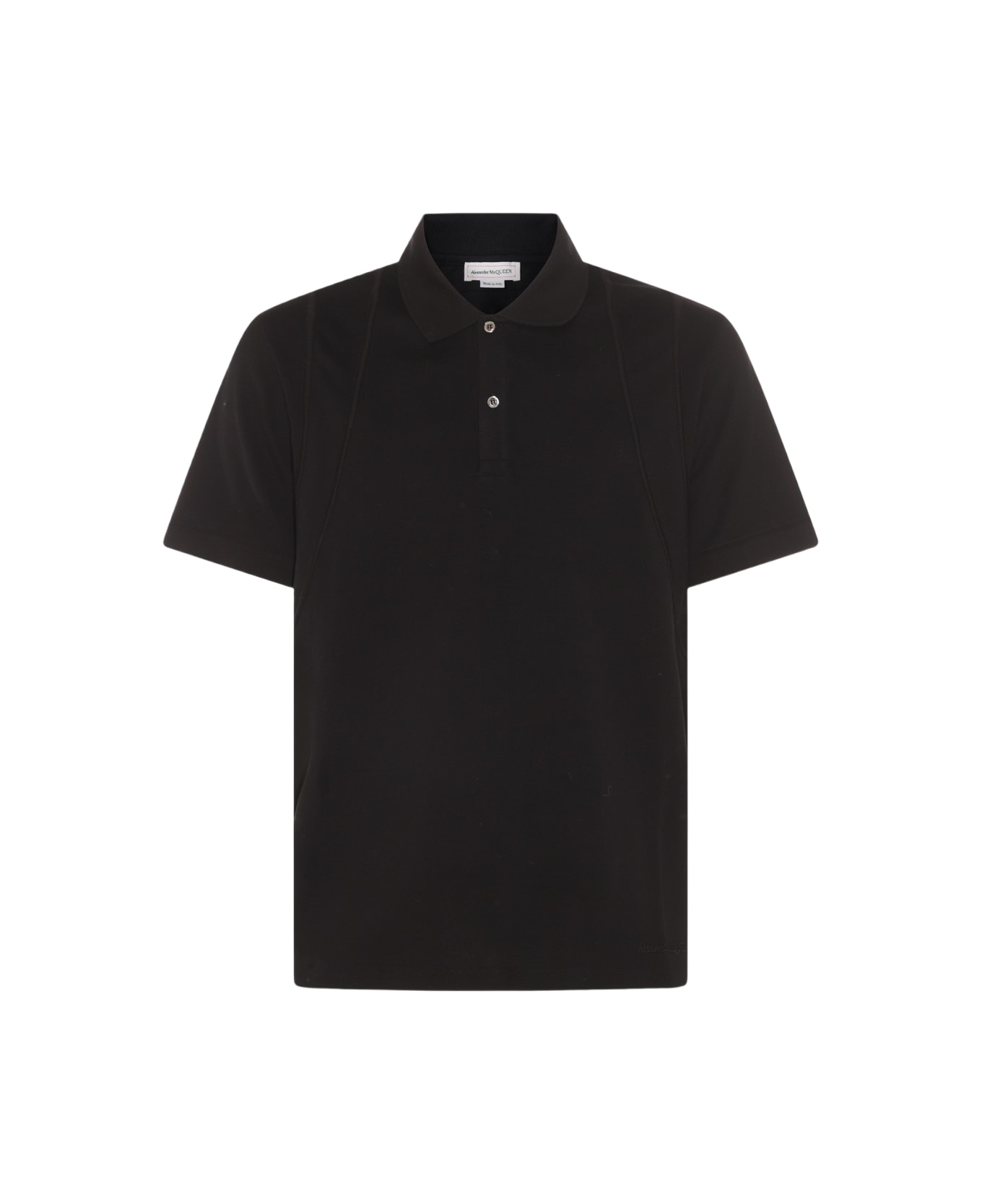 Alexander McQueen Black Cotton Polo Shirt - Black