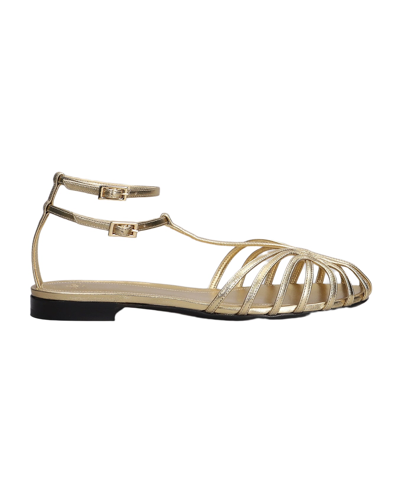Alevì Elena 005 Flats In Gold Leather - gold