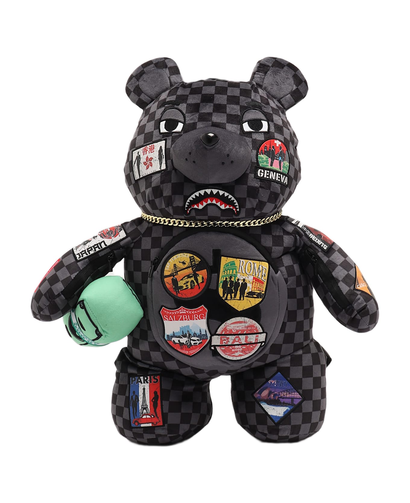 Sprayground Global Mogul Lost Ticket Money Bear Backpack - NERO-GRIGIO