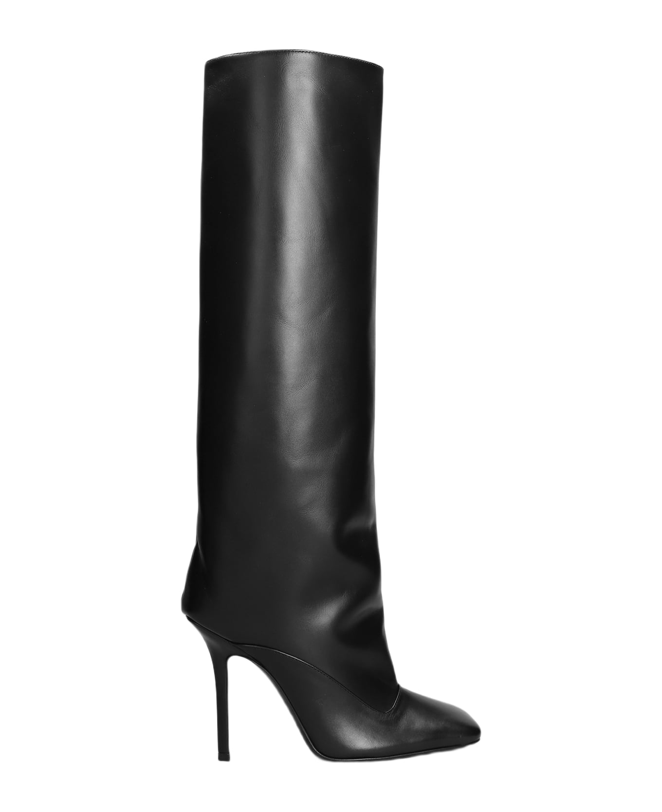 The Attico Sienna High Heels Boots In Black Leather - 100 ブーツ
