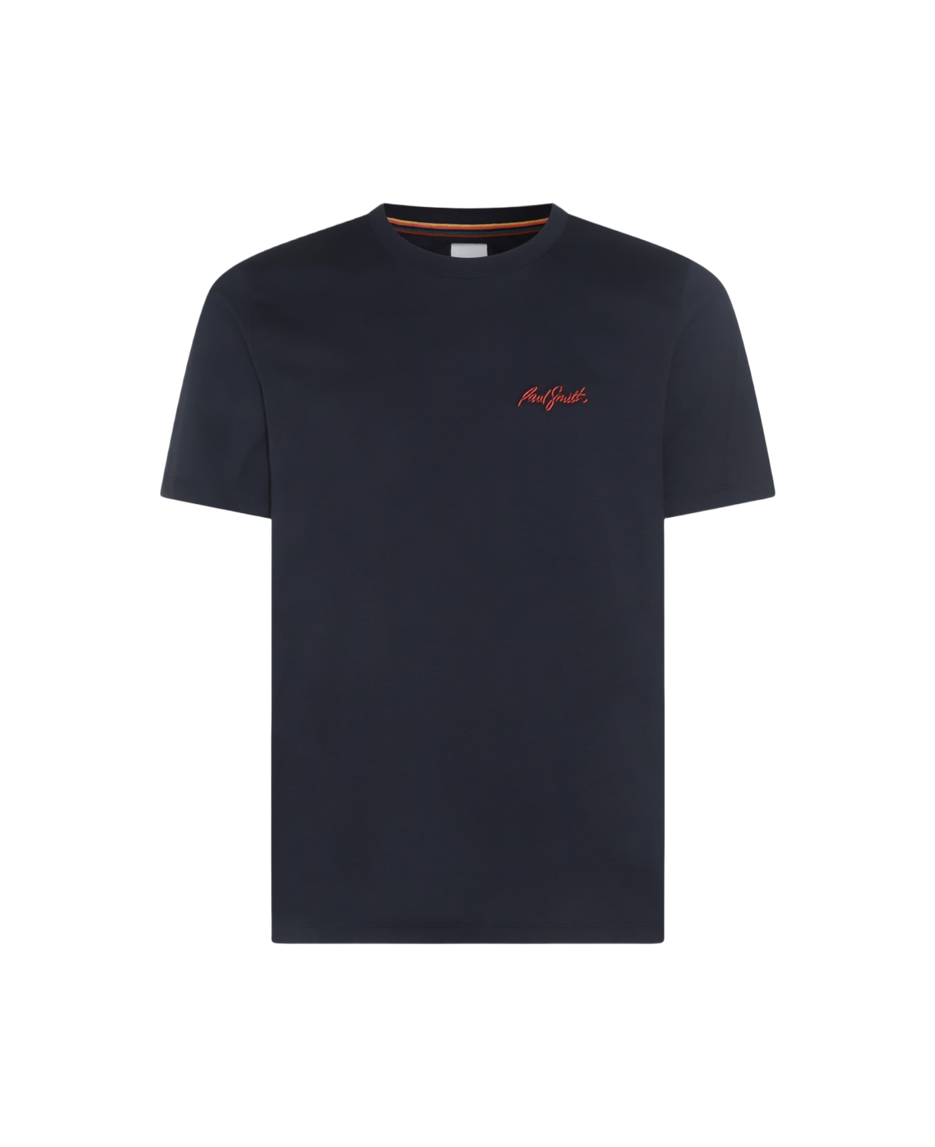 Paul Smith Navy Blue And Red Cotton T-shirt - Blue シャツ