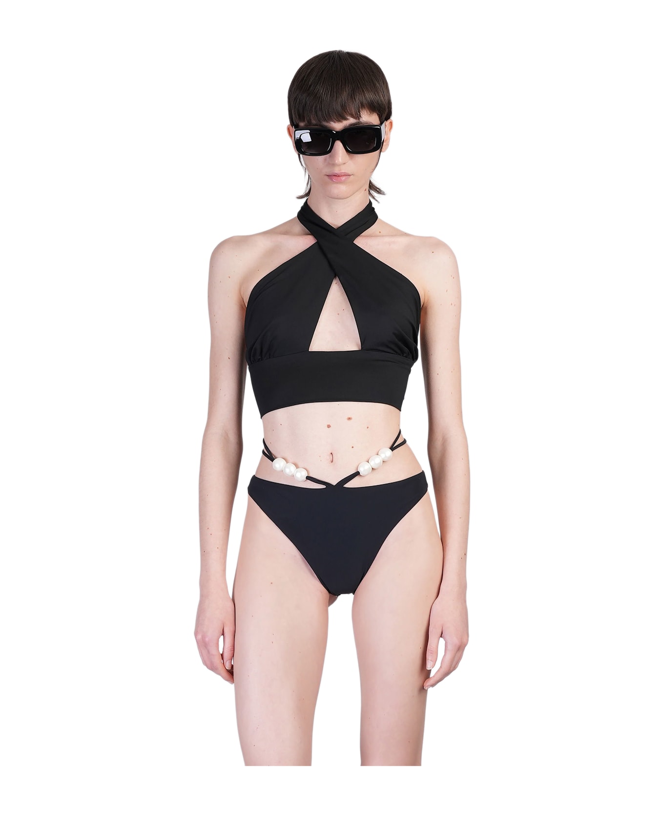 Magda Butrym Swim Bra 02 Beachwear In Black Polyamide - black