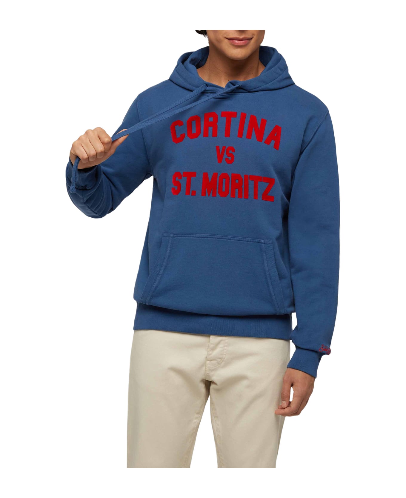 MC2 Saint Barth Cotton Fleece Sweatshirt Tribeca With Cortina Vs St. Moritz Print