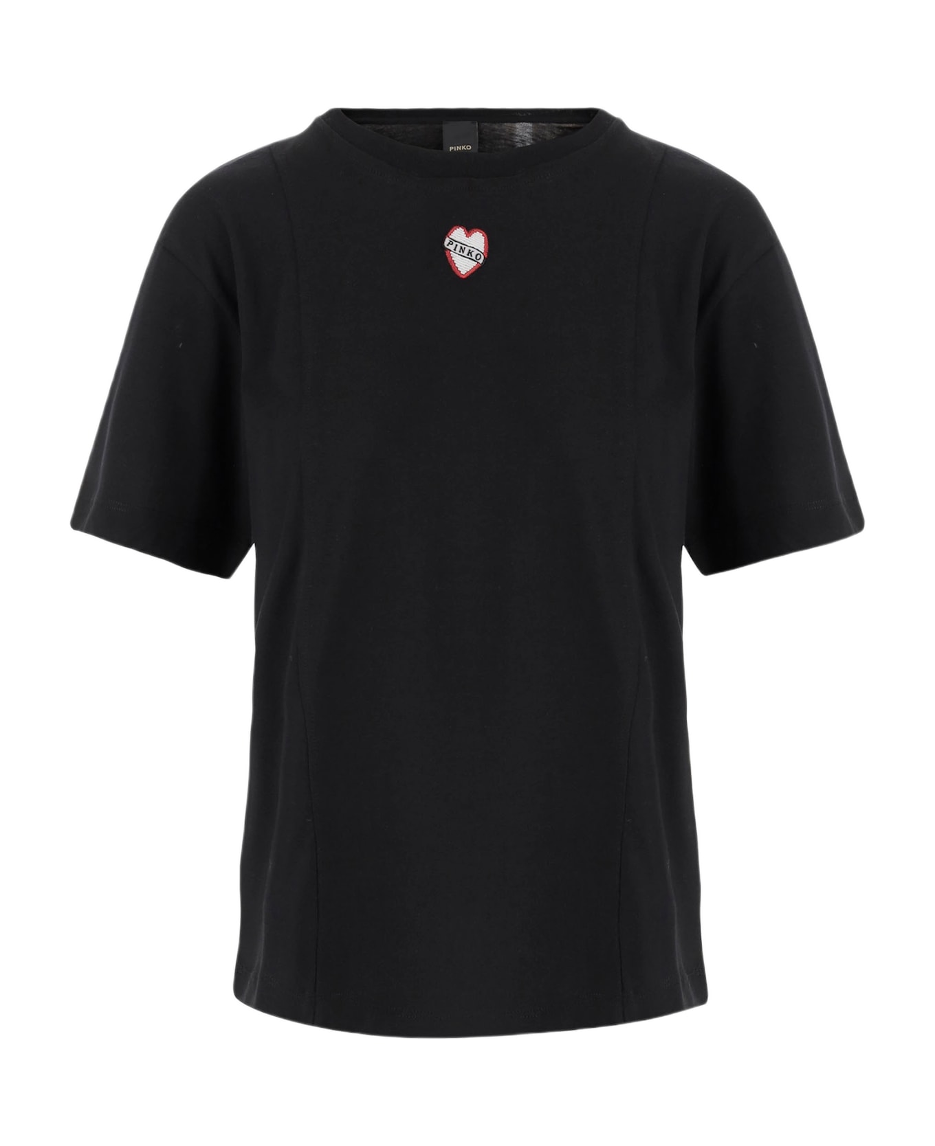 Pinko Cotton T-shirt With Logo - Black