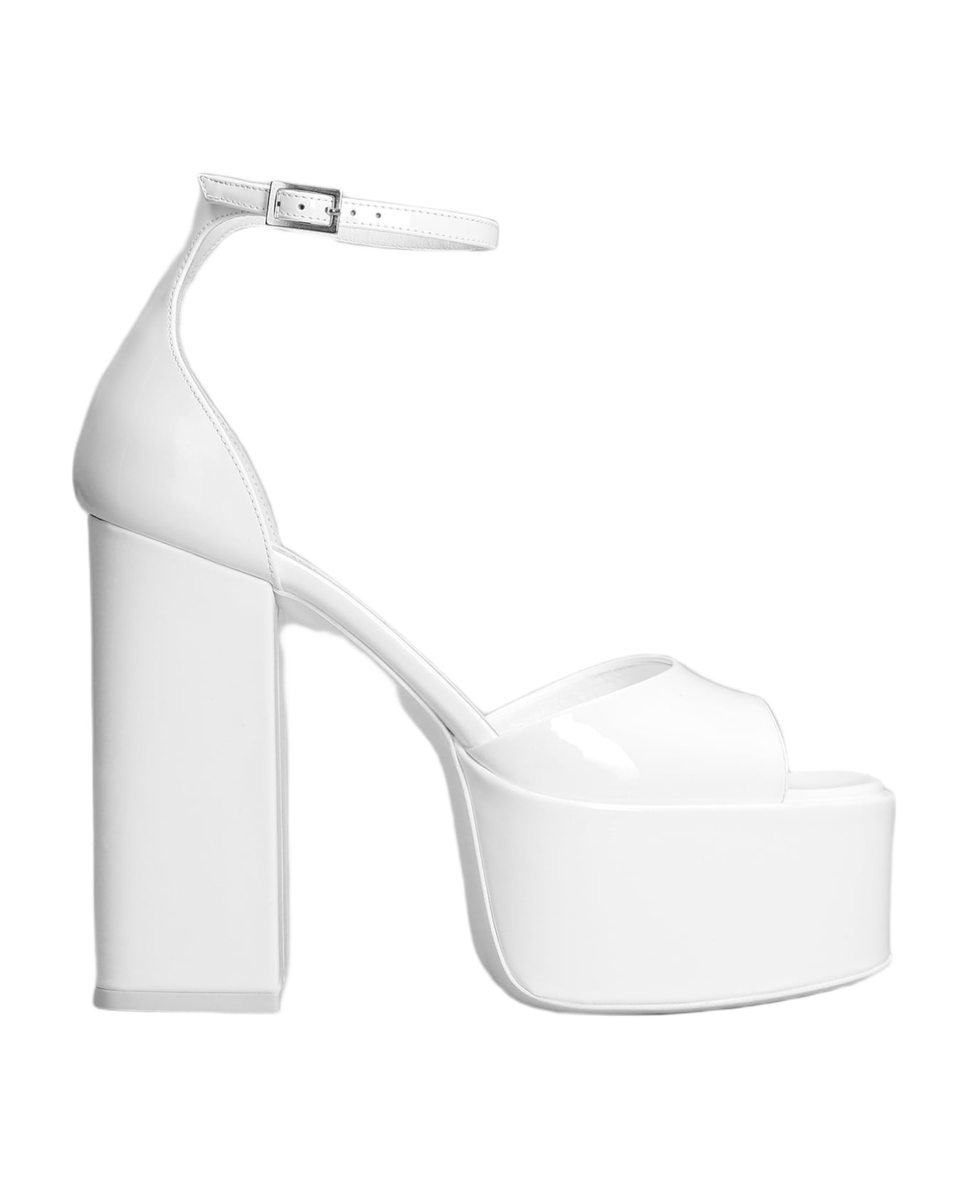 Paris Texas Tatiana Sandals In White Patent Leather - white
