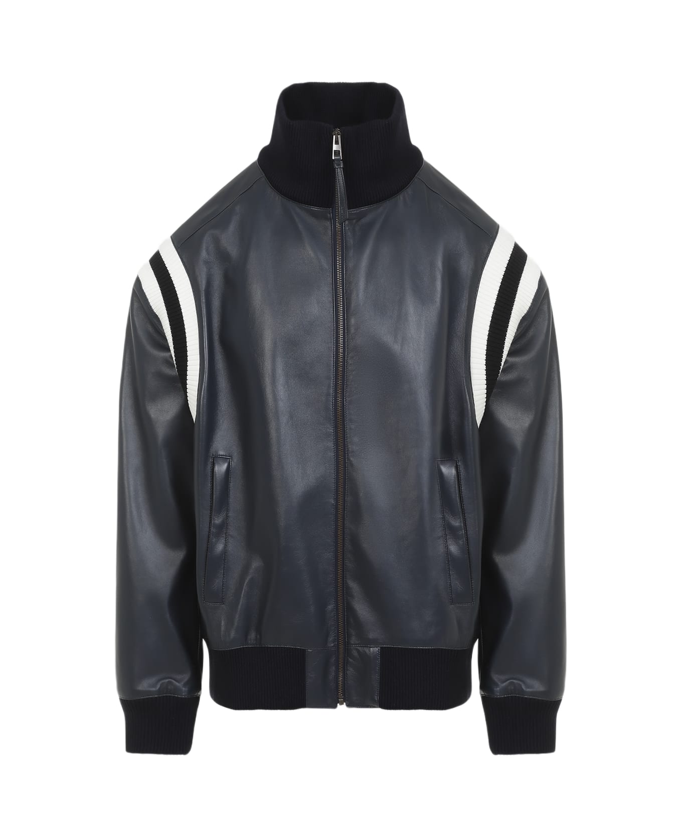 Loewe Lamb Leather Bomber Jacket - Dark Navy