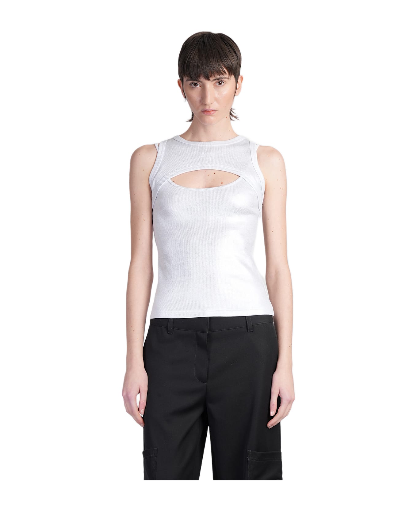 Off-White Topwear In Silver Cotton - silver