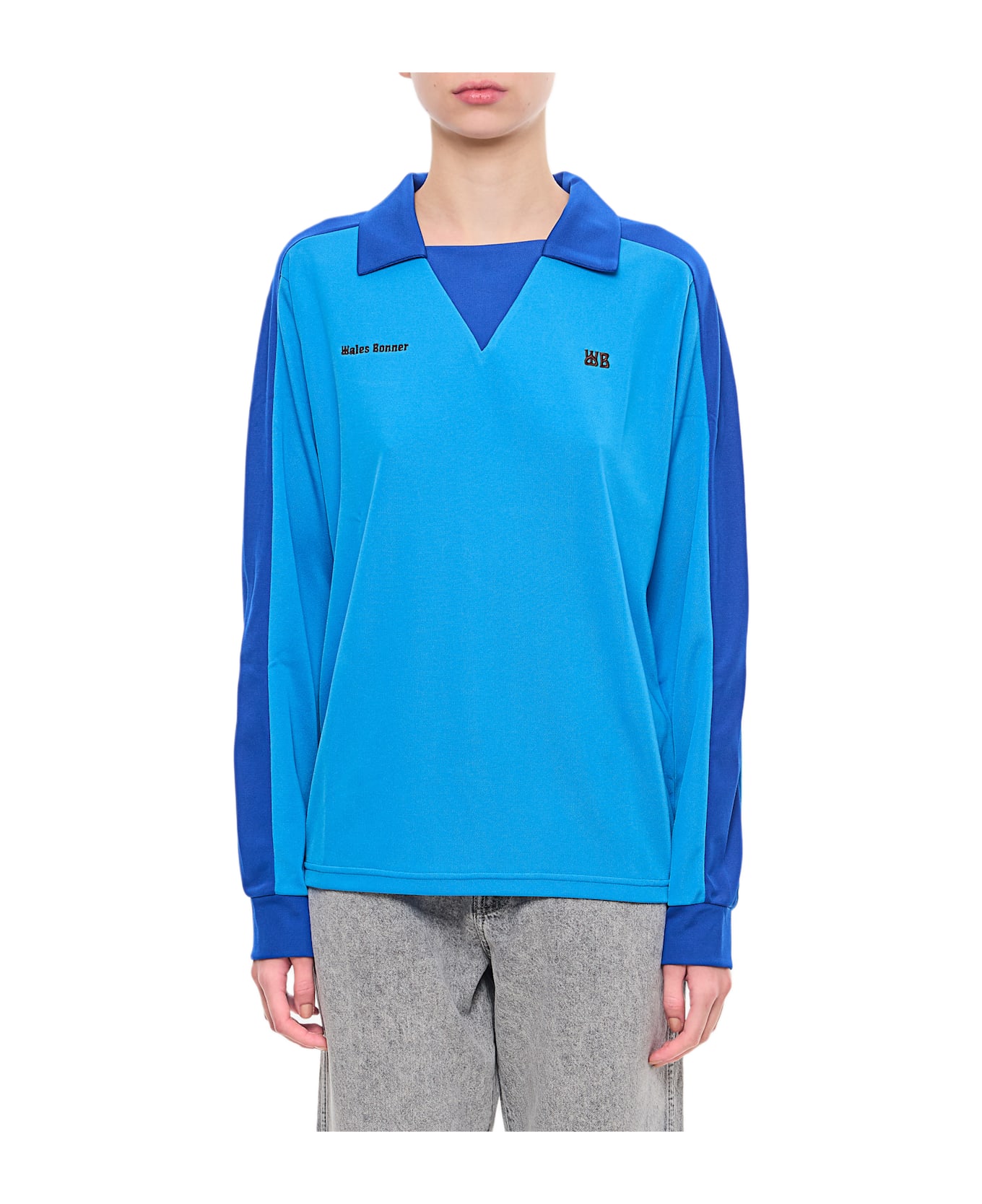 Wales Bonner Home Polo Jersey - Clear Blue