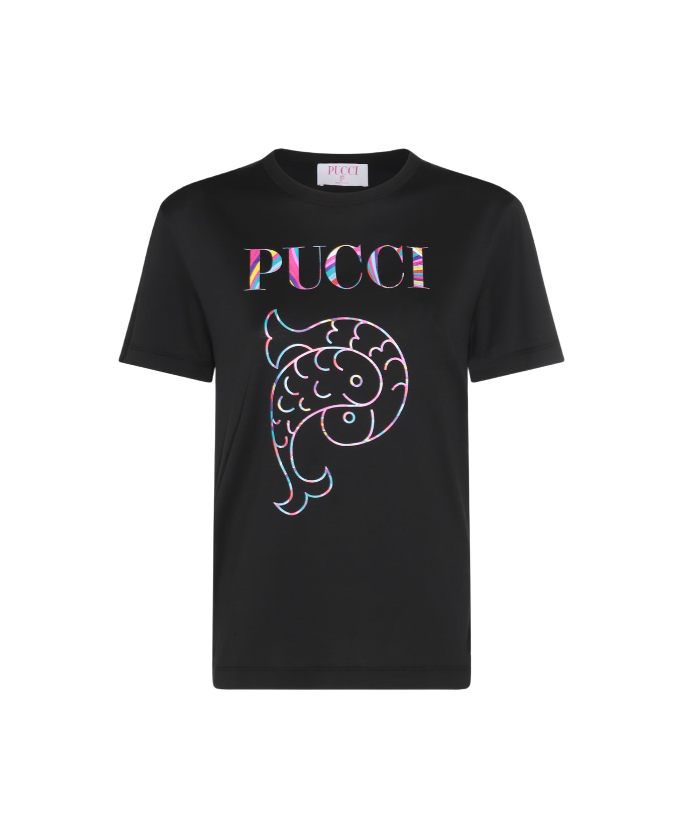 Pucci Black Cotton T-shirt - Black
