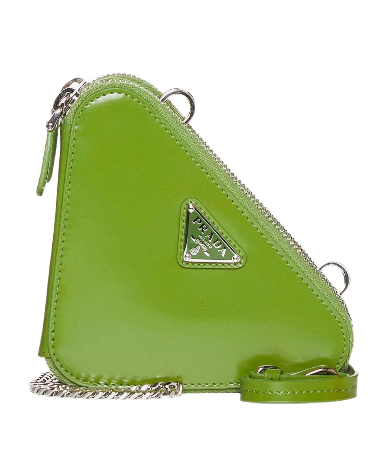 Prada Triangle Double Leather Mini Bag | italist