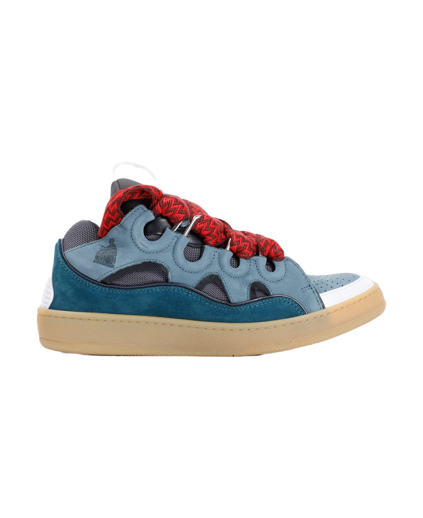 Lanvin Suede Leather Curb Sneakers - Anthracite