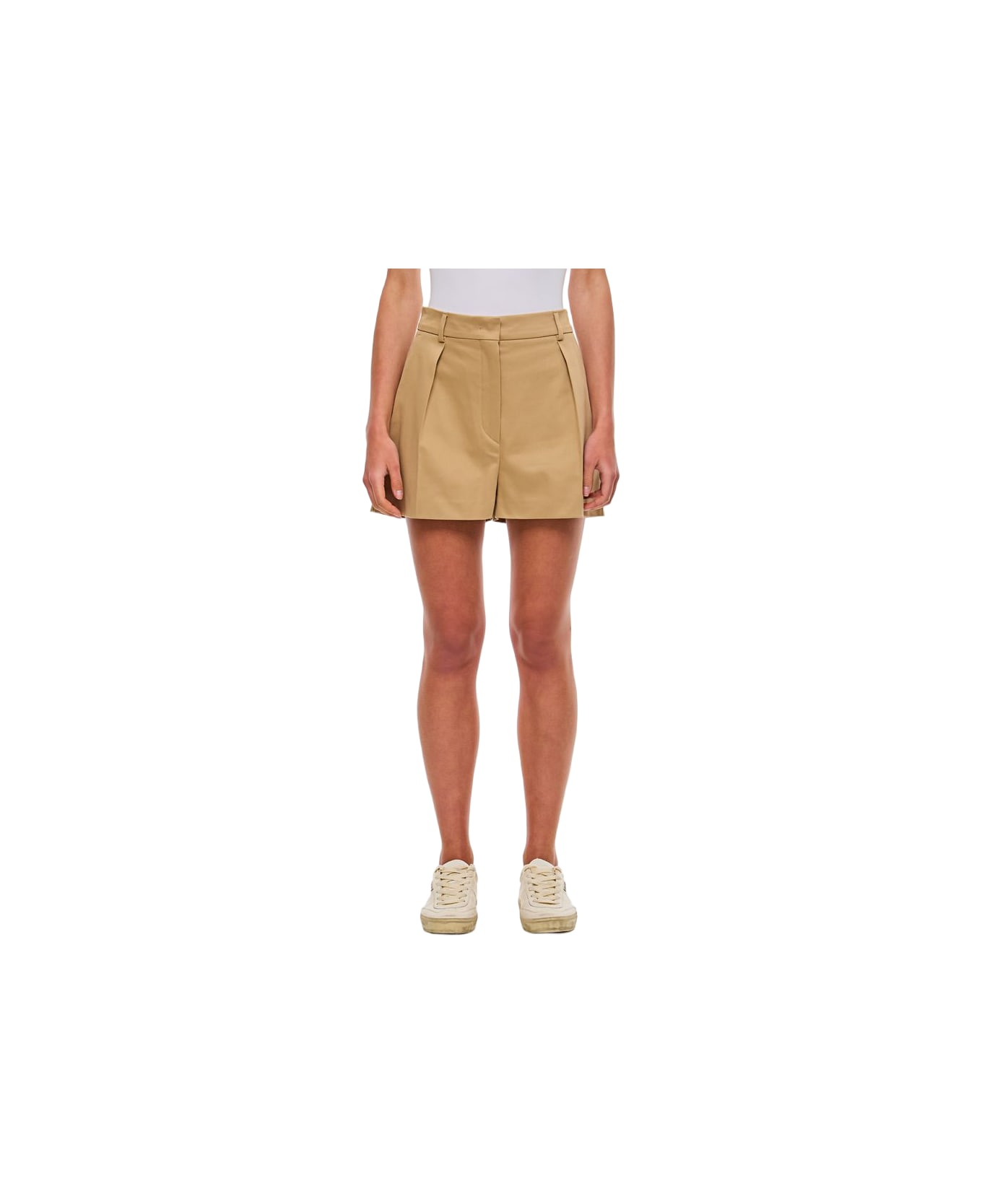 SportMax Unico Gabardine Shorts - Beige