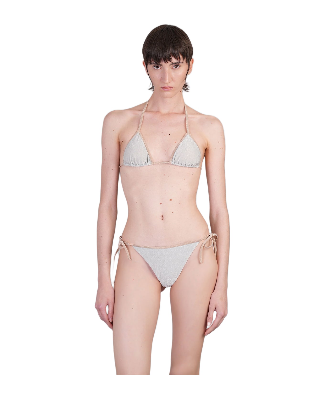 MC2 Saint Barth Leah String Beachwear In Silver Viscose - silver