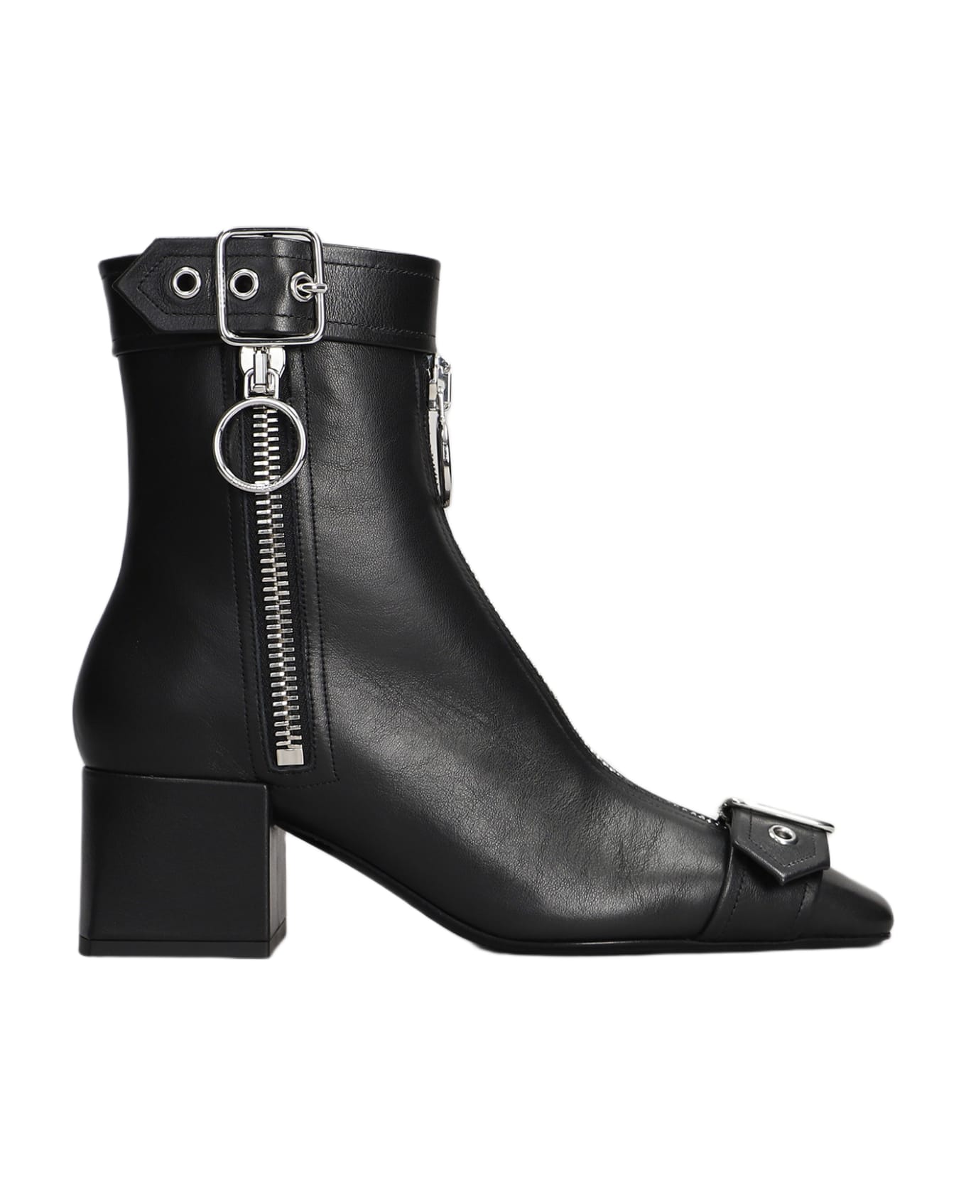 Courrèges Low Heels Ankle Boots In Black Leather - black ブーツ
