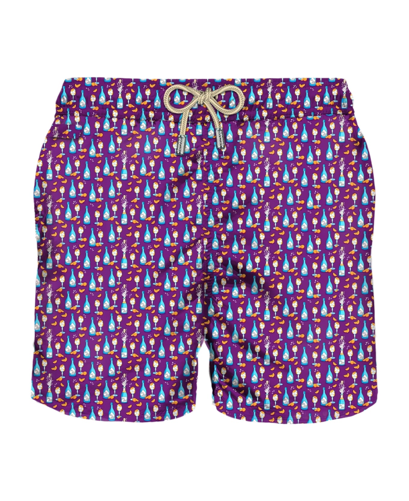 MC2 Saint Barth Man Light Fabric Swim Shorts With Aperol Spritz Print | Aperol Special Edition - PINK