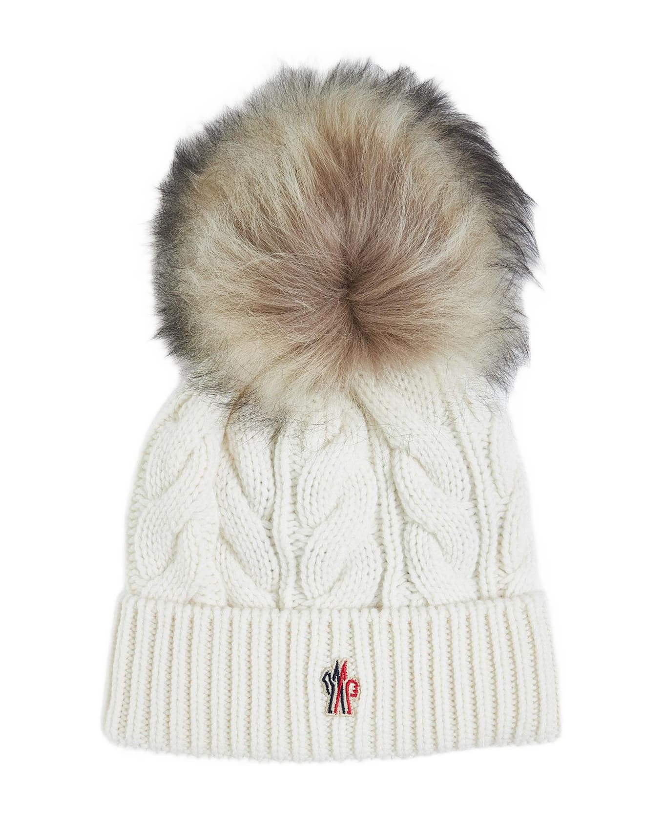 Moncler Grenoble Pompon Wool And Cashmere Beanie - WHITE