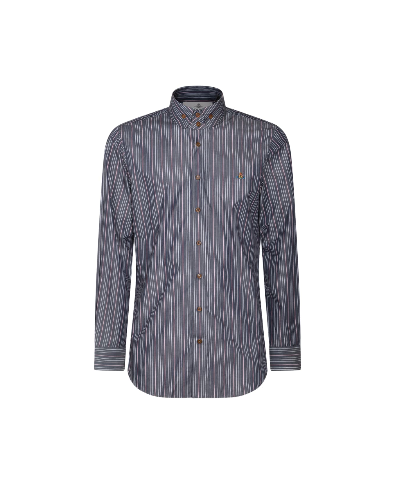 Vivienne Westwood Navy Blue Cotton Orb Shirt - Blue