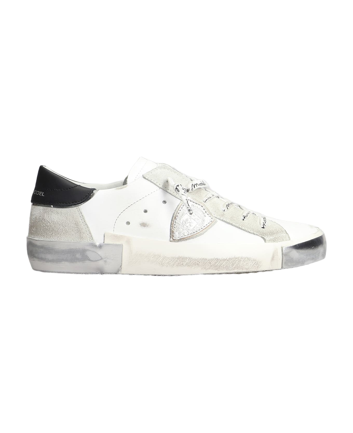 Philippe Model Prsx Low Sneakers In White Leather - white